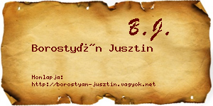 Borostyán Jusztin névjegykártya